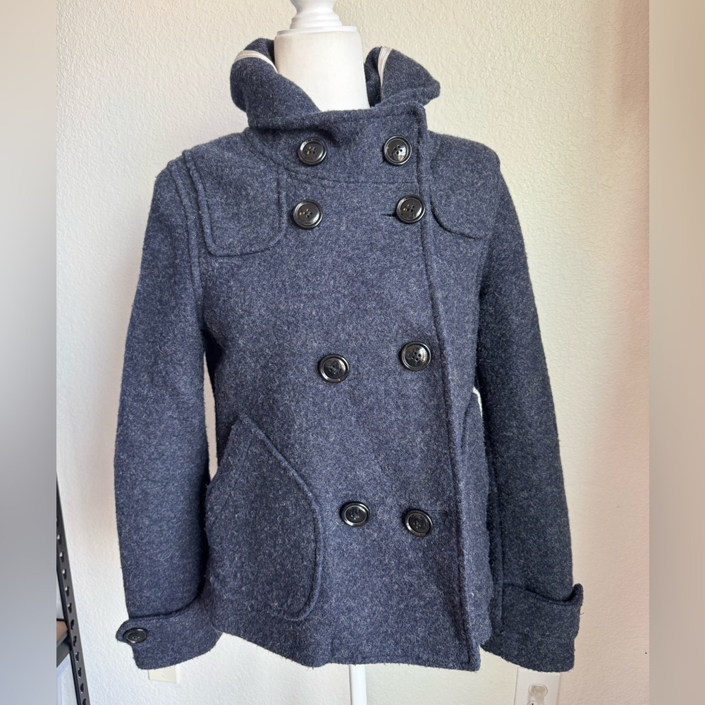 American Eagle Wool Blend Peacoat Hooded Coat